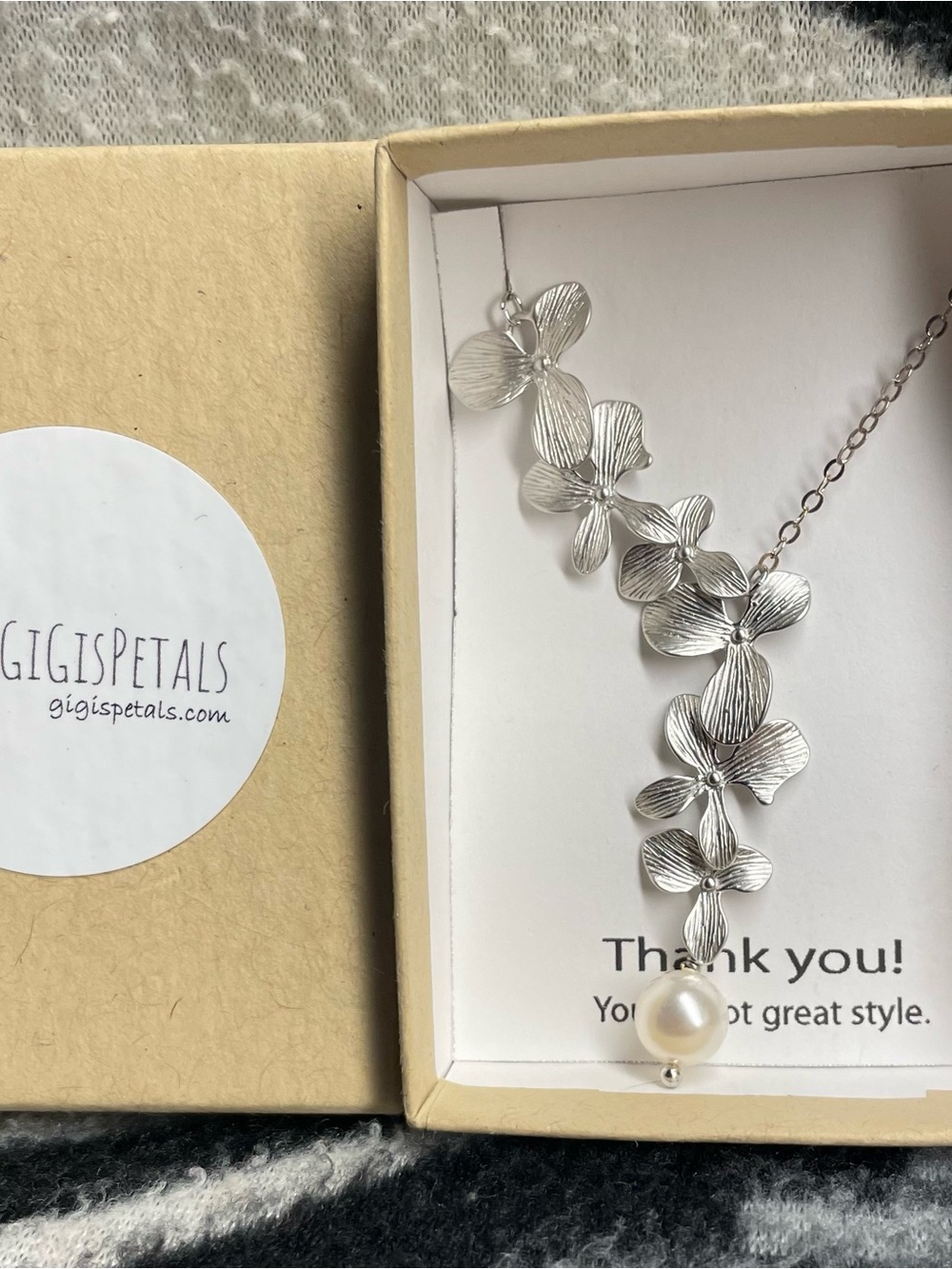 Brand New in Box! GiGi’s Petals Sterling Silver Heirloom Necklace.